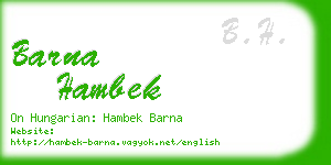 barna hambek business card